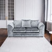 Dylan Luxury Crush Velvet 2-Seater Sofa - Modern Living Room Furniture
