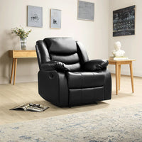 Roma Leather Recliner Sofa Arm Chair (Black/Grey/Brown)