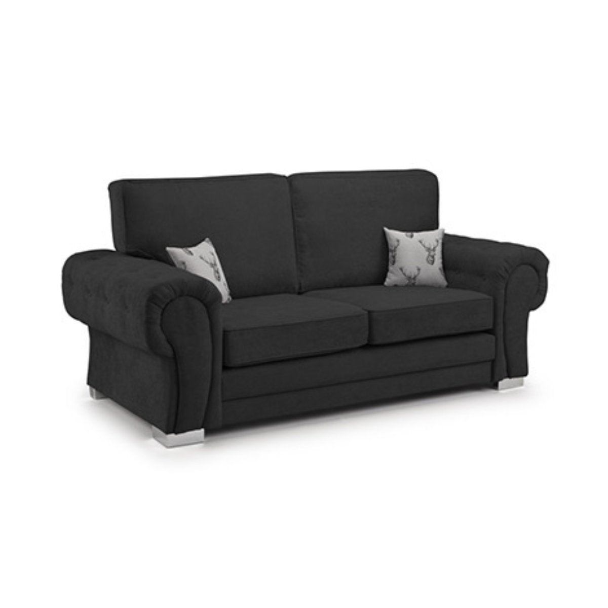 Verona 3+2 Seater Sofa Set – Full Back, Black