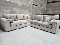Milano Corner Sofa  Pebble Plush Fabric
