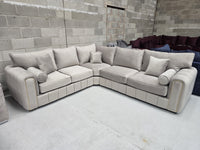 Milano Corner Sofa  Pebble Plush Fabric