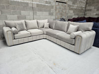 Milano Corner Sofa  Pebble Plush Fabric