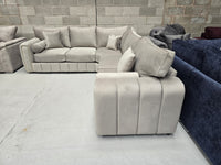 Milano Corner Sofa  Pebble Plush Fabric