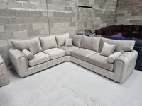 Milano Corner Sofa  Pebble Plush Fabric