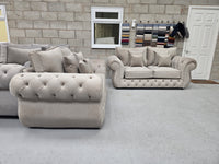 Rio Chesterfield 3+2 Sofa Set – Coffee Plush Fabric