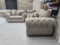 Rio Chesterfield 3+2 Sofa Set – Coffee Plush Fabric