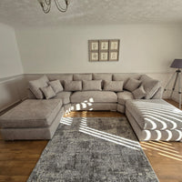 Belgravia U-Shape Sofa – Truffle Alaska Fabric