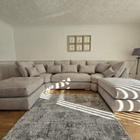 Belgravia U-Shape Sofa – Truffle Alaska Fabric