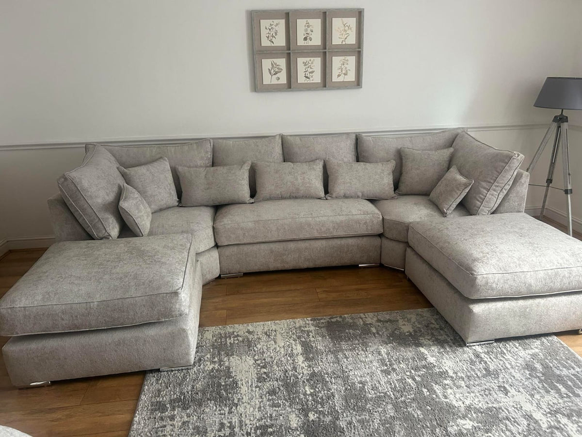 Belgravia U-Shape Sofa – Truffle Alaska Fabric