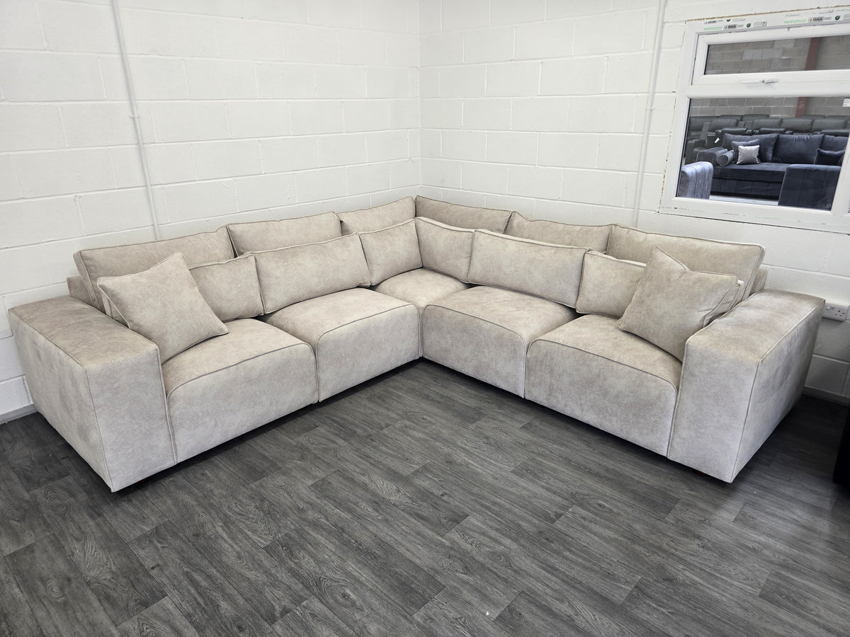 Cube Modular Corner Sofa - Cream Naple Fabric