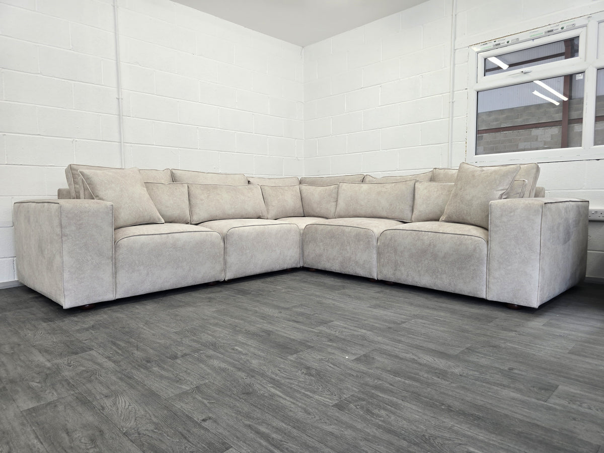 Cube Modular Corner Sofa - Cream Naple Fabric
