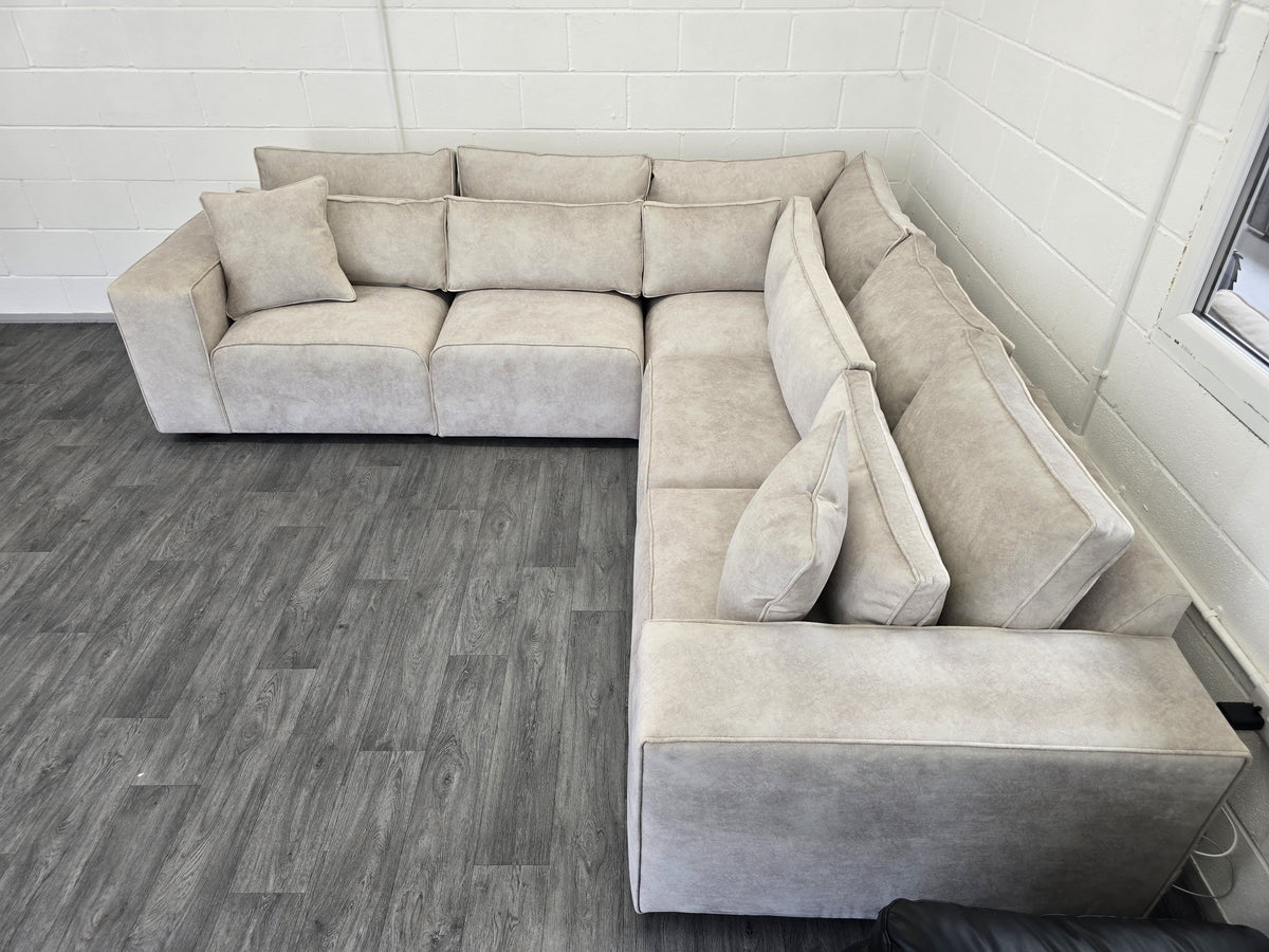 Cube Modular Corner Sofa - Cream Naple Fabric