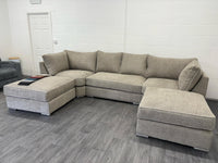 Teddy U-Shape Sofa – Mink Teddy Fabric