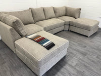 Teddy U-Shape Sofa – Mink Teddy Fabric