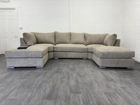 Teddy U-Shape Sofa – Mink Teddy Fabric