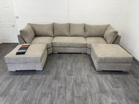 Teddy U-Shape Sofa – Mink Teddy Fabric