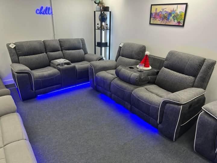 Hannah Micro Fibre Electric Recliner Sofa 3+2 Seater