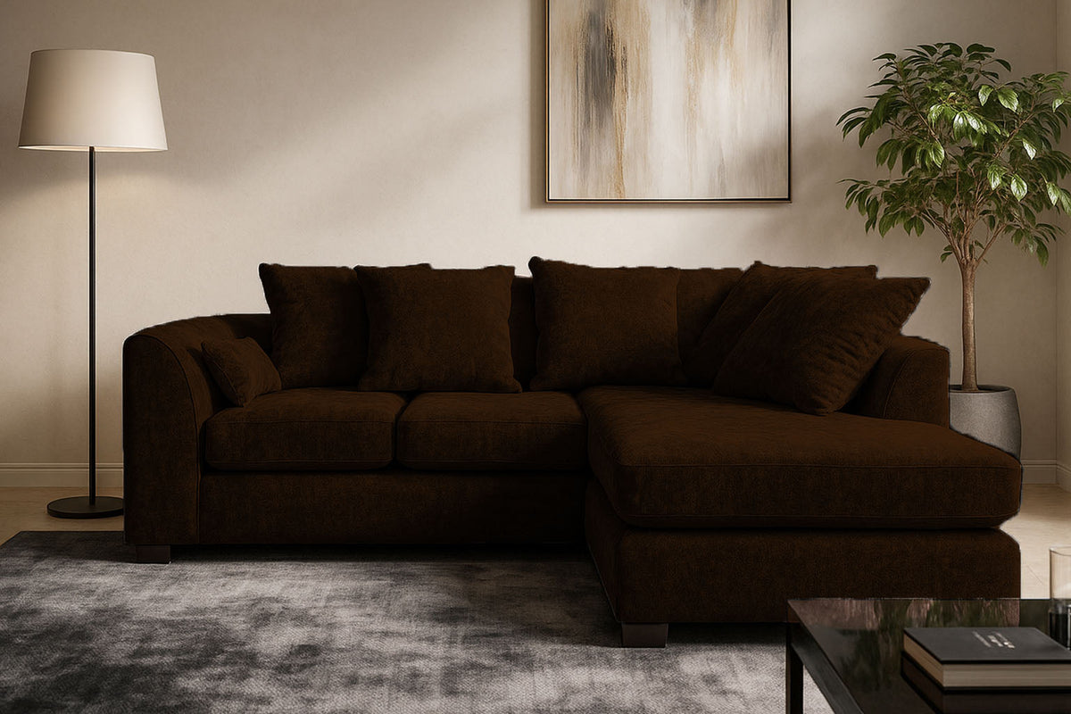 Dylan Chenille Fabric Corner Sofa Left or Right Facing L-Shaped Sofa