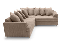 Liverpool Jumbo 5 Seater Wide Armrests With Footstool High quality Fabric Sofa