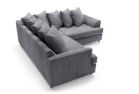 Liverpool Jumbo 5 Seater Wide Armrests With Footstool High quality Fabric Sofa