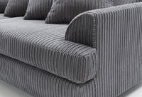 Liverpool Jumbo 5 Seater Wide Armrests With Footstool High quality Fabric Sofa