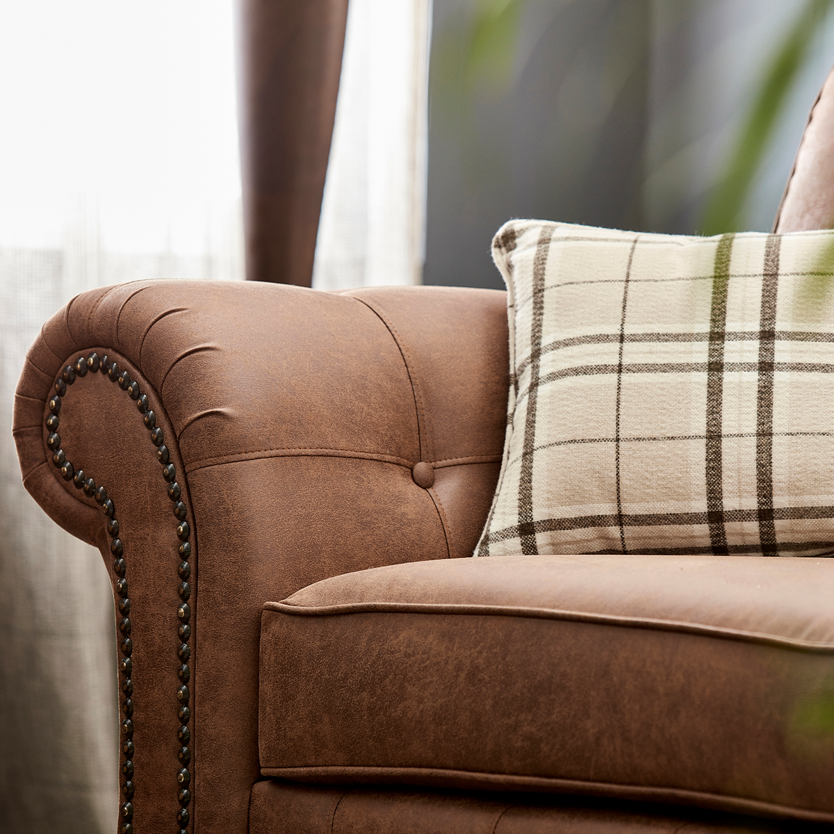 Oakland 3+2 Seater Leather-  Tan or Charcoal Black