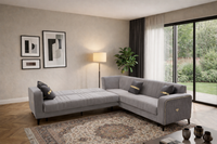 Luxury L-Shape Corner Sofa Bed – Velvet Sectional Sofa Bed