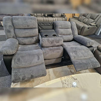 Rio Grey Cord Fabric Recliner Sofa Set – 3+2 Seater