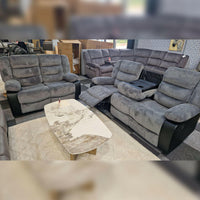 Rio Grey Cord Fabric Recliner Sofa Set – 3+2 Seater