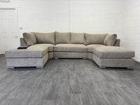 New Teddy Bear Fabric U-Shaped Sofa in Mink
