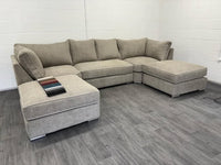 New Teddy Bear Fabric U-Shaped Sofa in Mink
