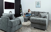 Verona 5 Seater Sofa 2C2 in Grey Scatter Back
