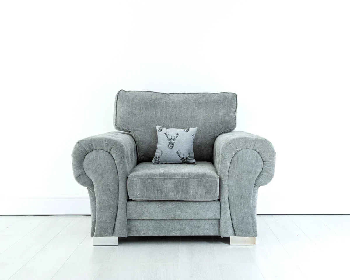 Verona 5 Seater Sofa 2C2 in Grey Scatter Back
