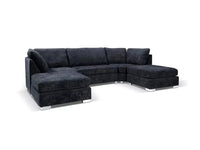 Bishop Large U Shape High Back  Sofa-Black