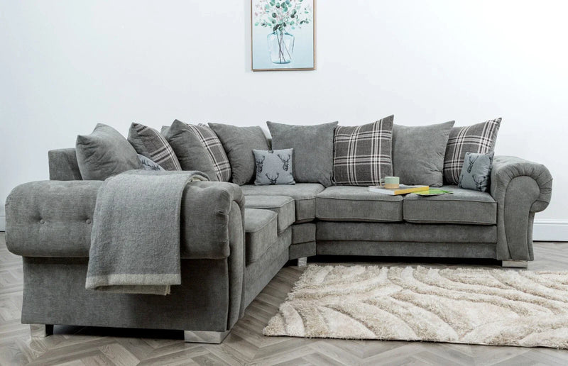 Verona 5 Seater Sofa 2C2 in Grey Scatter Back