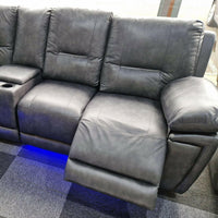 Sara Electric Recliner Real Leather Corner Sofa