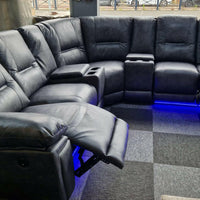 Sara Electric Recliner Real Leather Corner Sofa